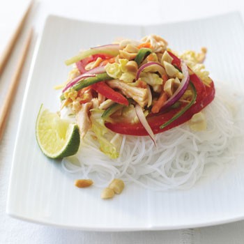 Thai chicken salad with rice noodles