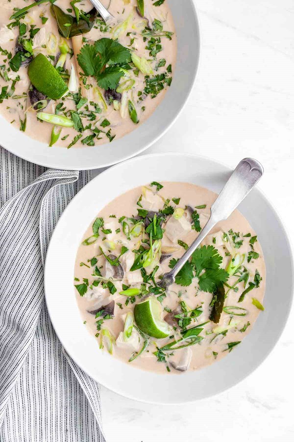 Thai chicken soup with coconut milk