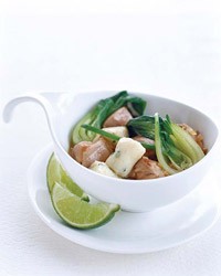 Thai chicken stew with potato-chive dumplings