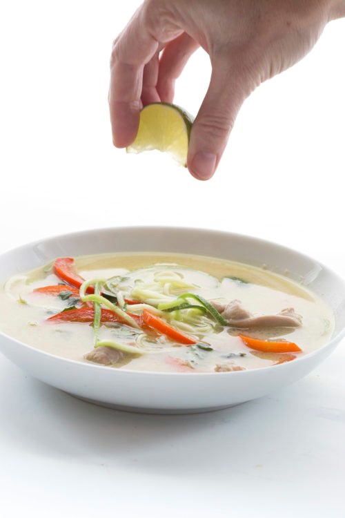 Thai chicken zoodle soup