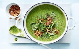 Thai coconut, broccoli and coriander soup