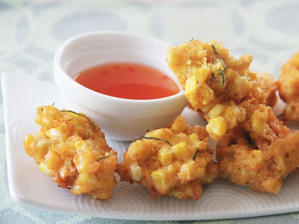 Thai corn fritters (Tod man khao pod)