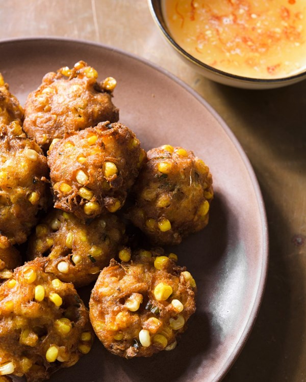 Thai corn fritters with sweet chili sauce