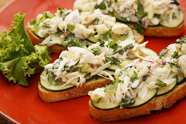 Thai crab and cucumber toast
