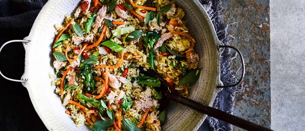 Thai crab fried rice with prik nam pla