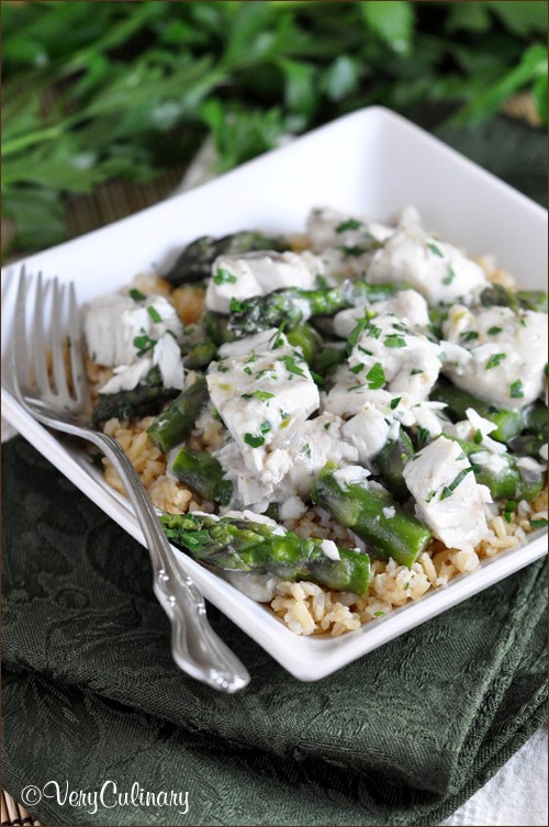 Thai fish curry with asparagus