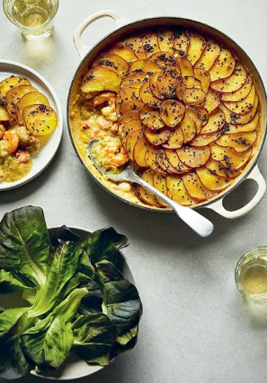 Thai fish pie with crispy turmeric potatoes