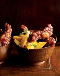 Thai fried chicken wings with hot-and-sour sauce and salted mango 
