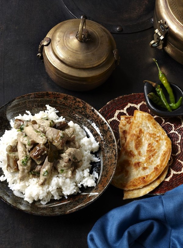Thai green chicken and eggplant curry