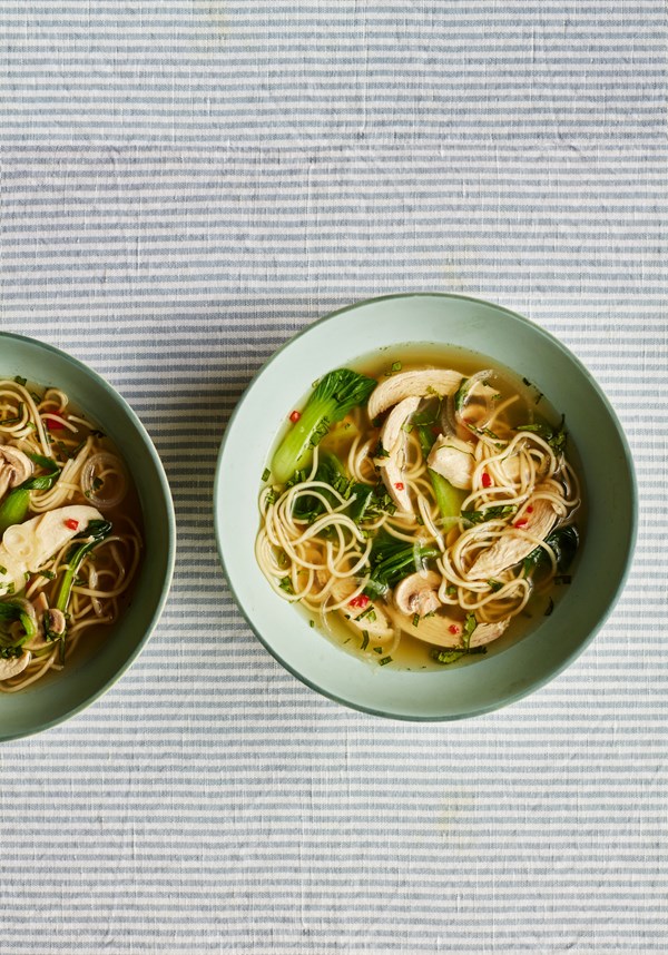 Thai green chicken noodle soup