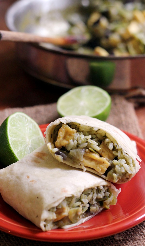 Thai green curry burritos