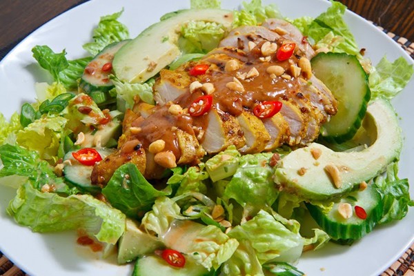 Thai grilled chicken satay salad