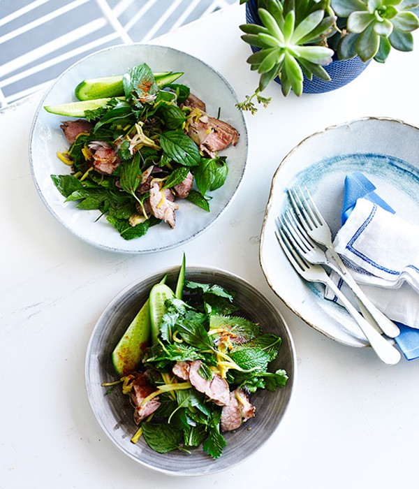 Thai grilled pork salad with green mango