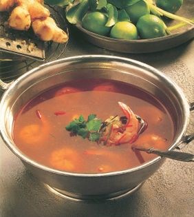 Thai hot and sour prawn soup