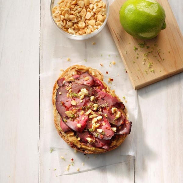Thai-inspired roast beef sandwich