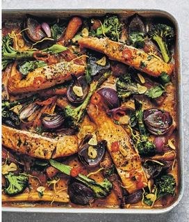 Thai-inspired salmon & broccoli bake