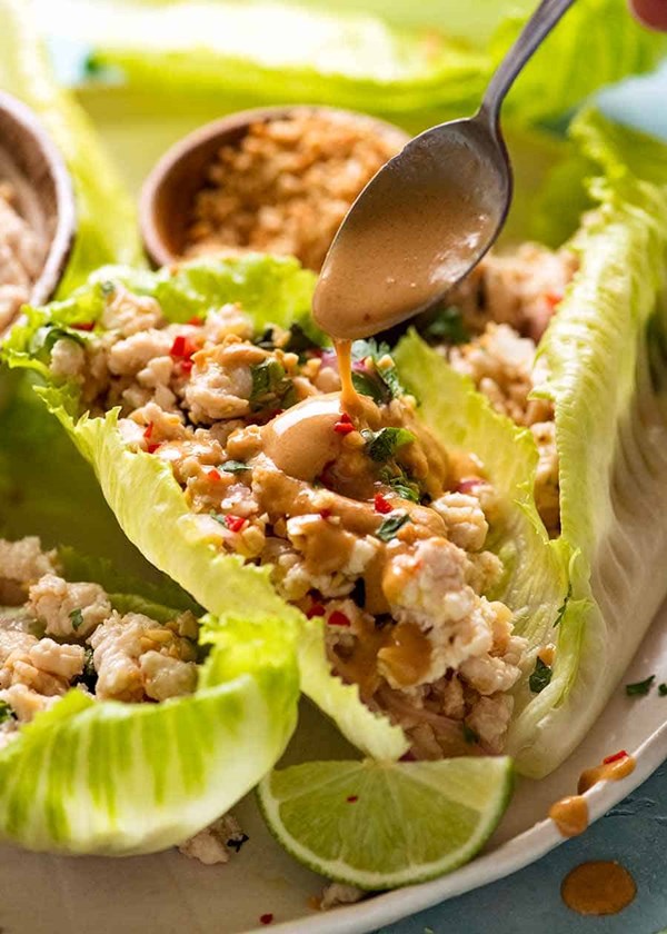 Thai lettuce wraps (Larb gai)