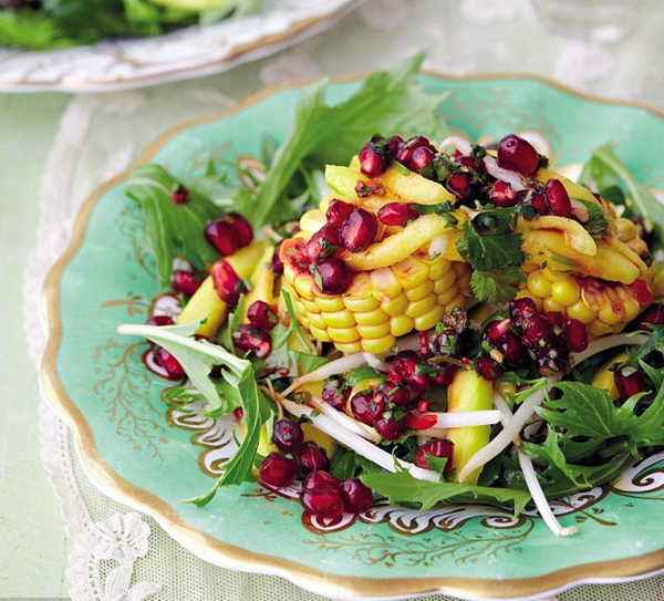 Thai mango and corn salad with pomegranate relish