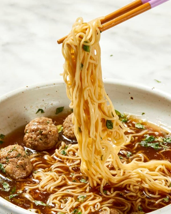 Thai meatball noodle soup 
