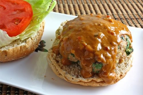 Thai peanut turkey burger