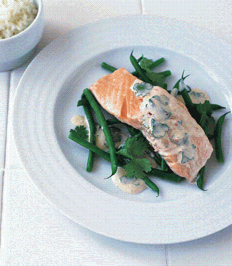 Thai-poached salmon