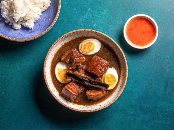 Thai pork belly stew with eggs (Moo palo)