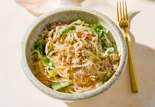 Thai pork, glass noodle and herb salad (Larb woon sen)