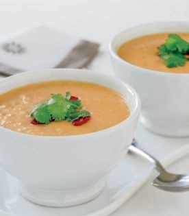 Thai pumpkin and coconut milk soup