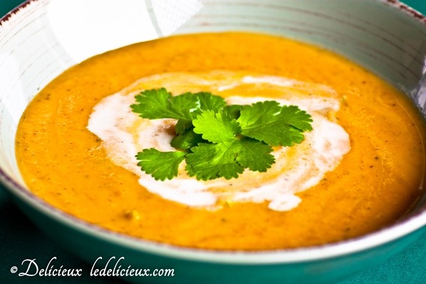 Thai pumpkin soup with coconut milk