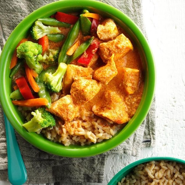 Thai red curry chicken & vegetables