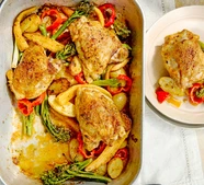Thai red curry chicken traybake