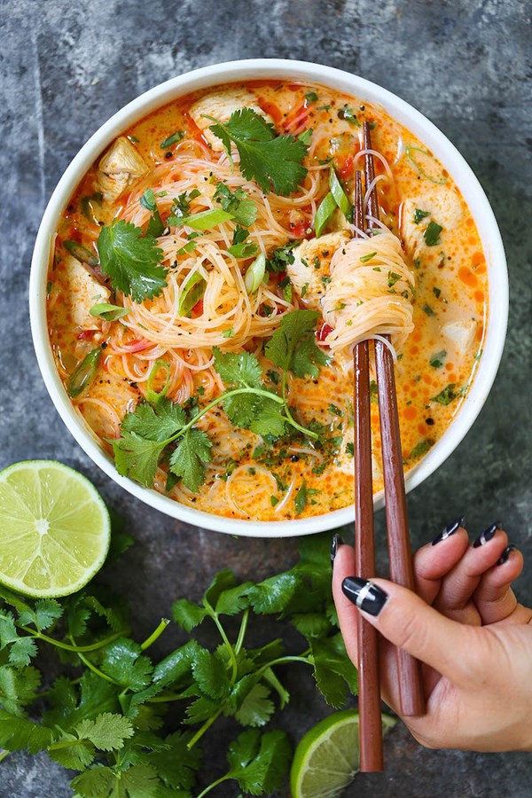Thai red curry noodle soup