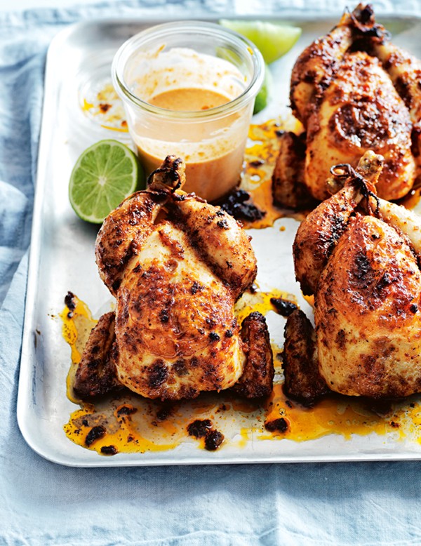 Thai red curry roasted spatchcocks
