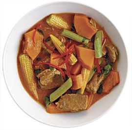 Thai red curry with beef and kabocha squash