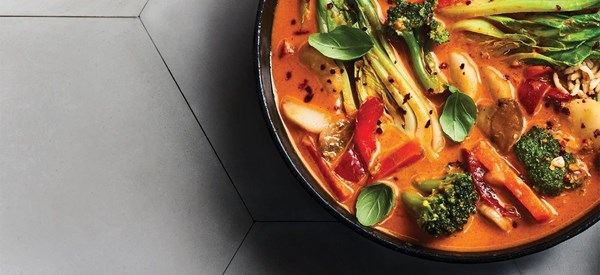 Thai red curry with bok choy