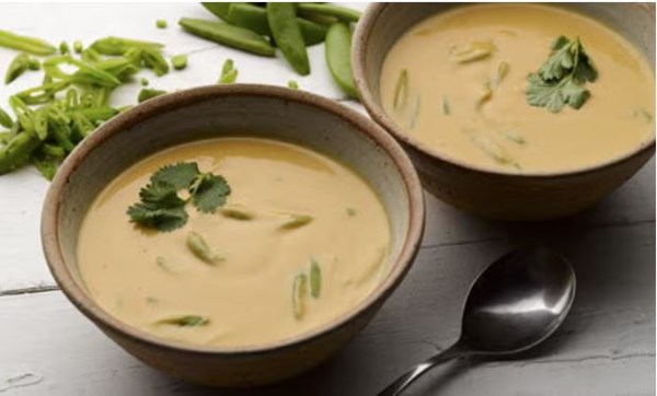 Thai red lentil soup with aromatic chilli oil