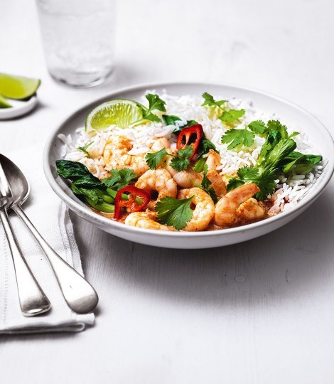 Thai red prawn curry