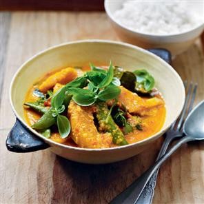 Thai red squash, spinach and coconut curry