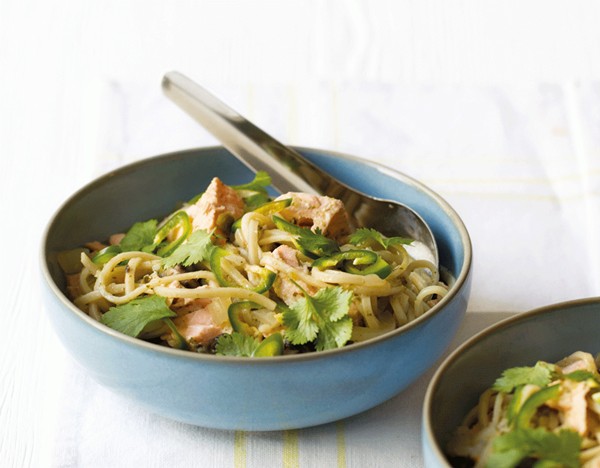 Thai salmon noodle soup