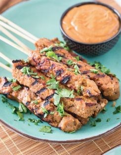 Thai seitan satay with spicy peanut dipping sauce