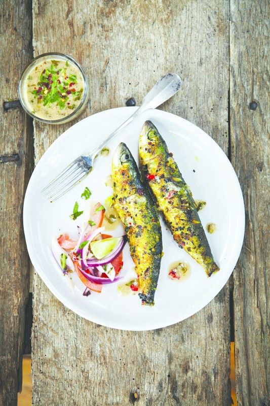 Thai-spiced grilled sardines