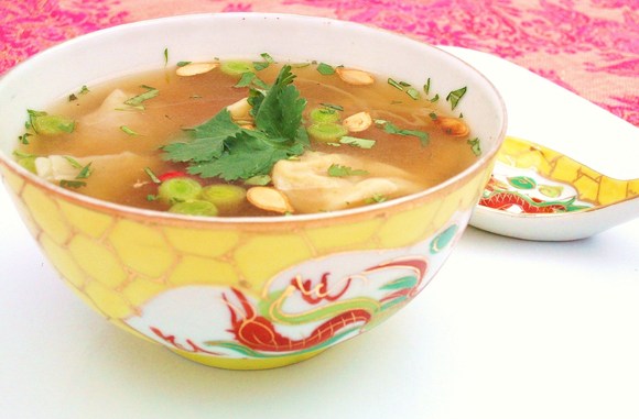 Thai squash wonton soup