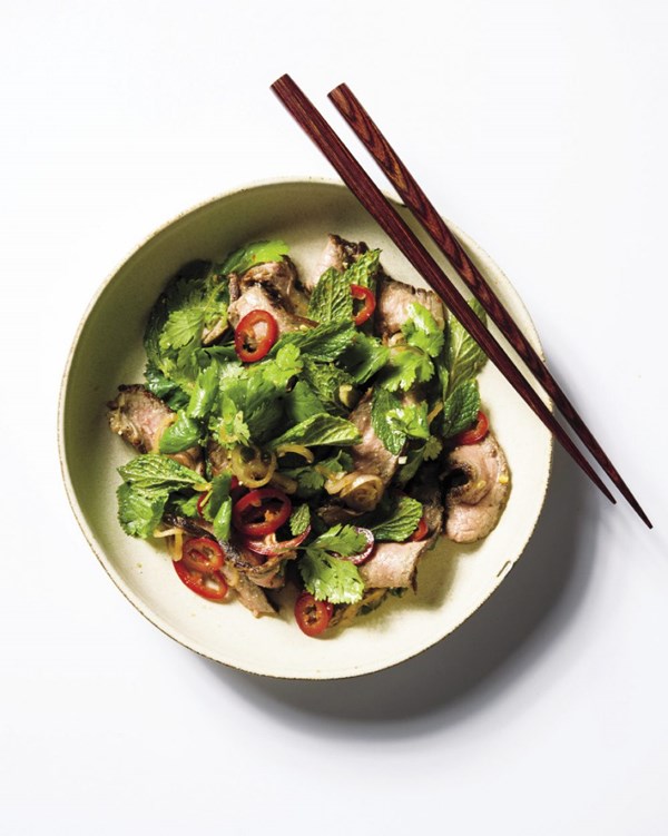 Thai steak and herb salad with spicy lime sauce