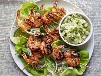 Thai-style basil shrimp and basil-coconut rice