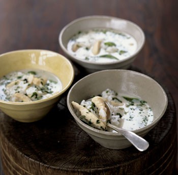 Thai-style chicken and rice soup