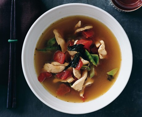 Thai-style chicken soup with basil