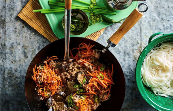 Thai-style green peppercorn beef stir-fry