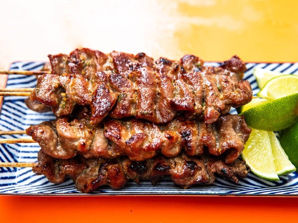 Thai-style grilled pork skewers (Moo ping) 