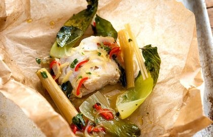 Thai-style haddock in a bag