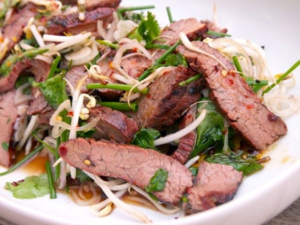 Thai-style marinated flank steak and herb salad